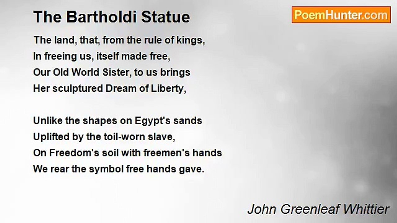 John Greenleaf Whittier - The Bartholdi Statue