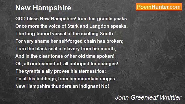 John Greenleaf Whittier - New Hampshire