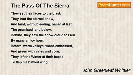 John Greenleaf Whittier - The Pass Of The Sierra