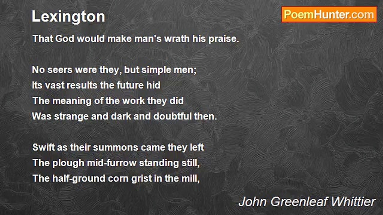 John Greenleaf Whittier - Lexington