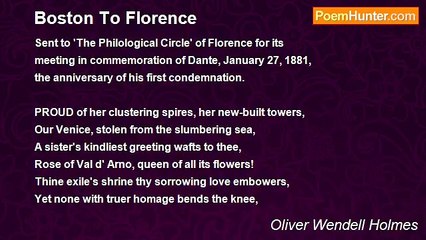 Oliver Wendell Holmes - Boston To Florence