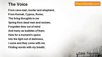 Sara Teasdale - The Voice
