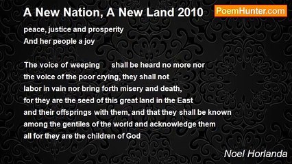 Noel Horlanda - A New Nation, A New Land 2010