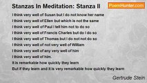 Gertrude Stein - Stanzas In Meditation: Stanza II