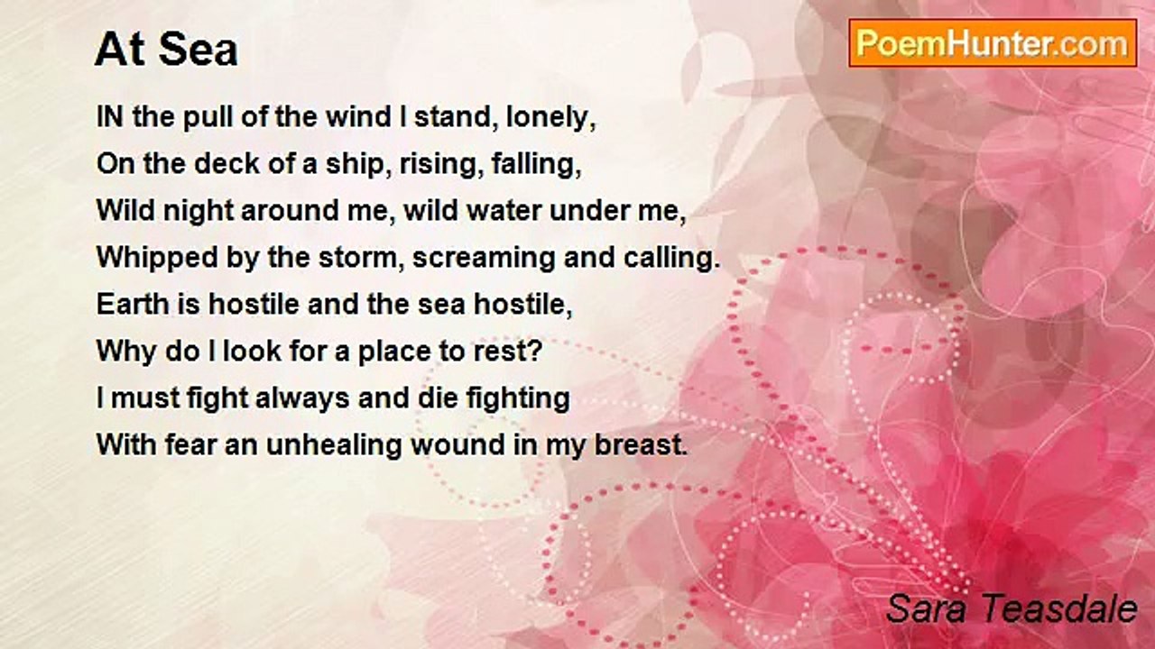 Sara Teasdale - At Sea