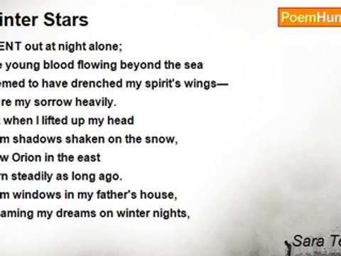 Sara Teasdale - Winter Stars