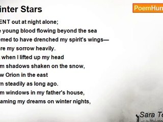 Sara Teasdale - Winter Stars