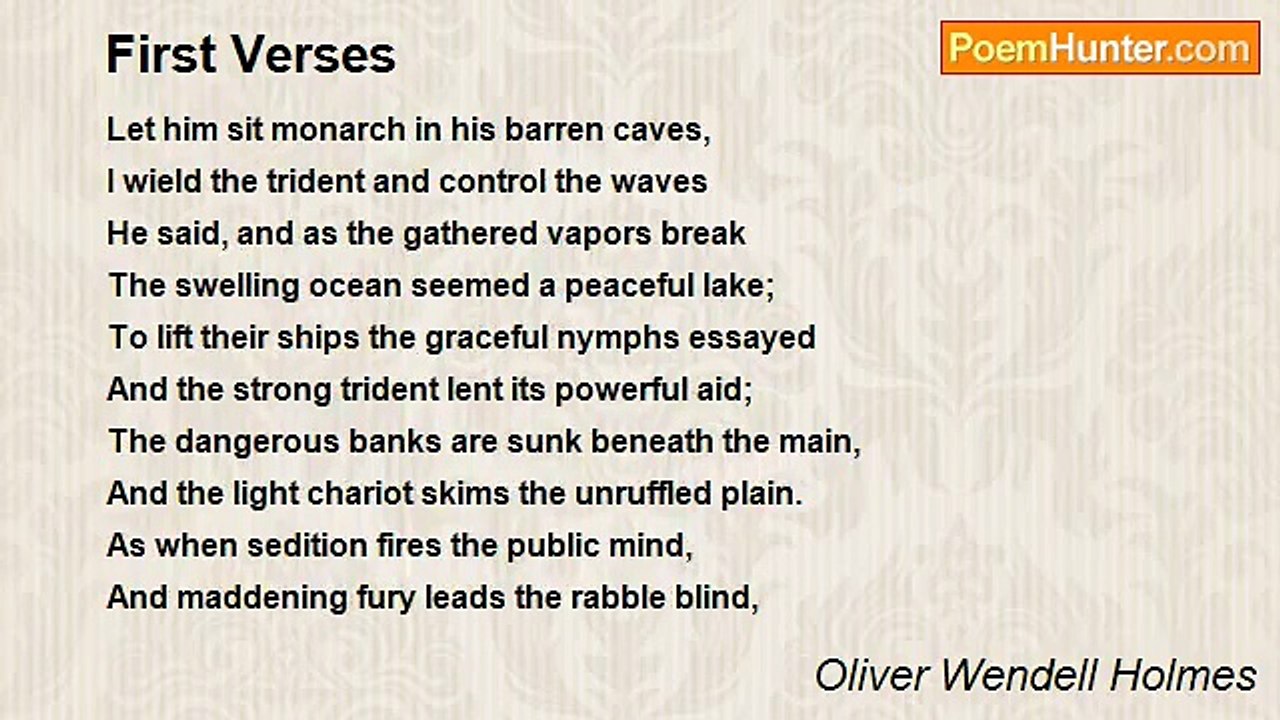 Oliver Wendell Holmes - First Verses