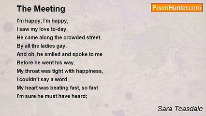 Sara Teasdale - The Meeting