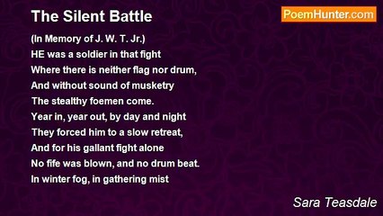 Sara Teasdale - The Silent Battle