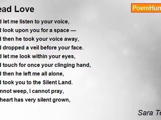 Sara Teasdale - Dead Love