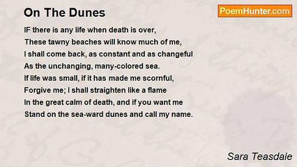 Sara Teasdale - On The Dunes