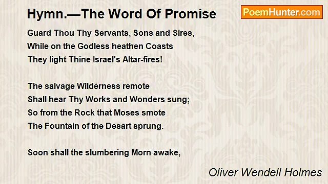 Oliver Wendell Holmes - Hymn.—The Word Of Promise