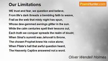 Oliver Wendell Holmes - Our Limitations