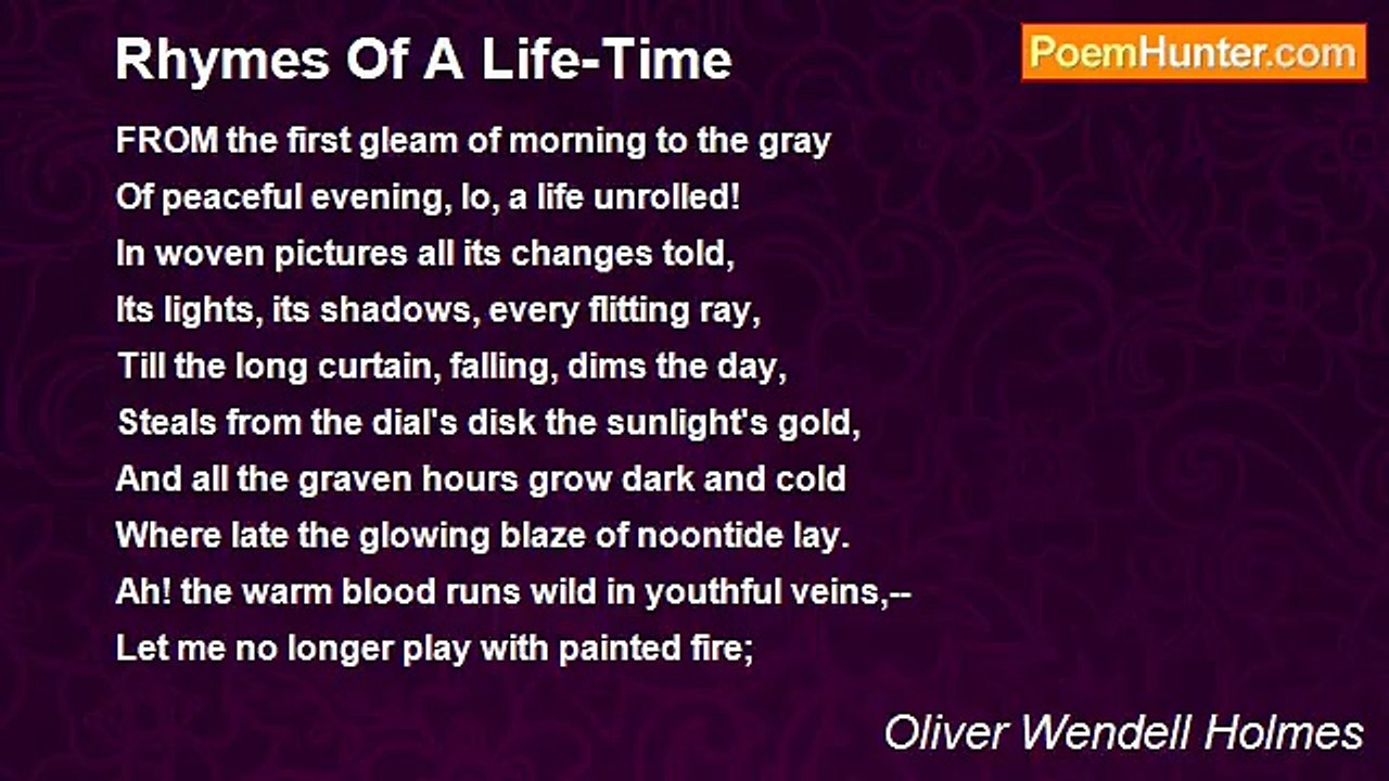 Oliver Wendell Holmes - Rhymes Of A Life-Time