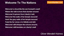 Oliver Wendell Holmes - Welcome To The Nations