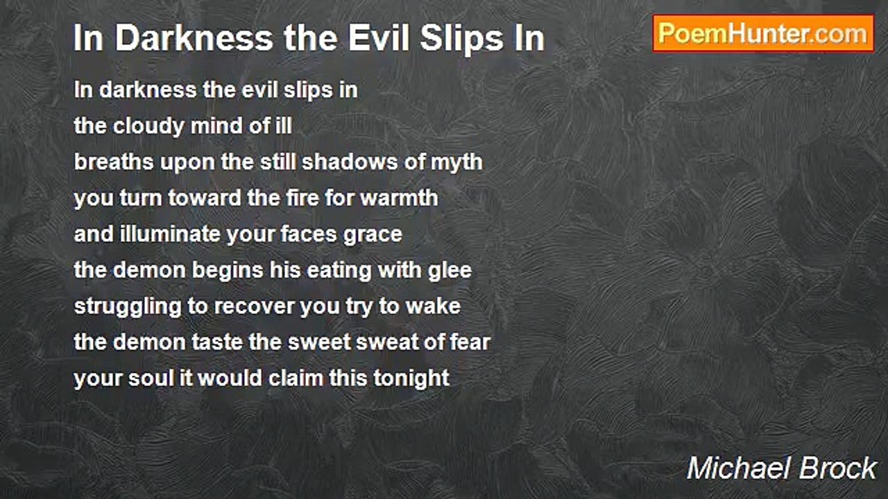 Michael Brock - In Darkness the Evil Slips In