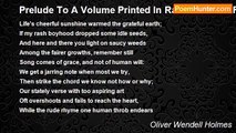 Oliver Wendell Holmes - Prelude To A Volume Printed In Raised Letters For The Blind