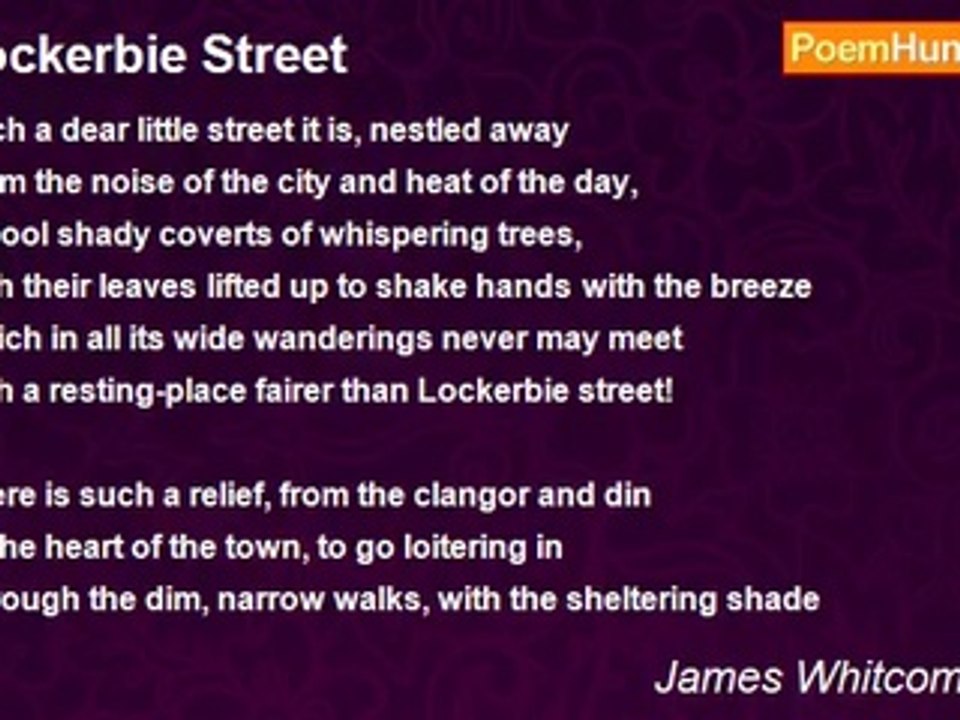 James Whitcomb Riley - Lockerbie Street