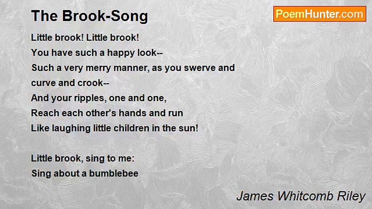 James Whitcomb Riley - The Brook-Song