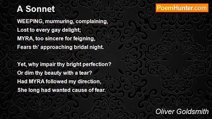 Oliver Goldsmith - A Sonnet