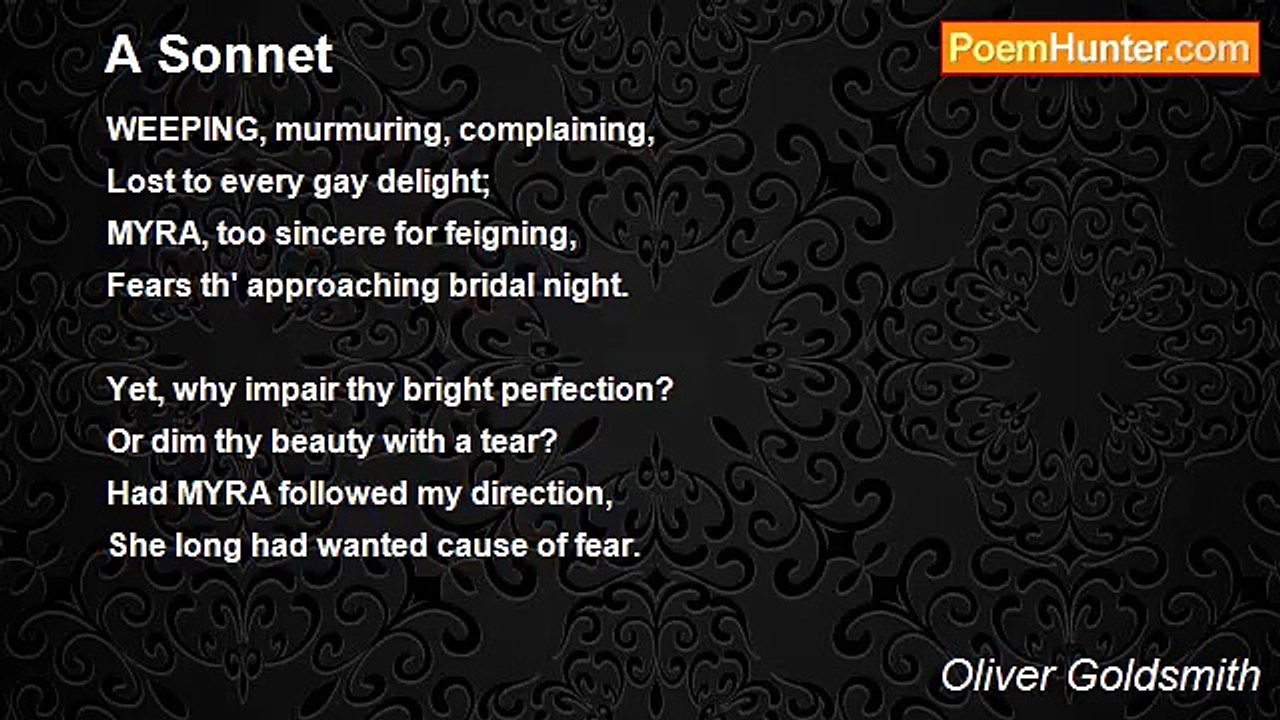Oliver Goldsmith - A Sonnet