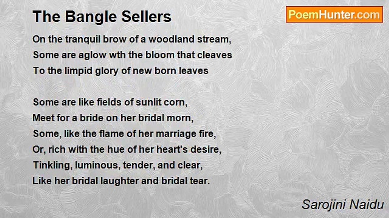 Sarojini Naidu - The Bangle Sellers