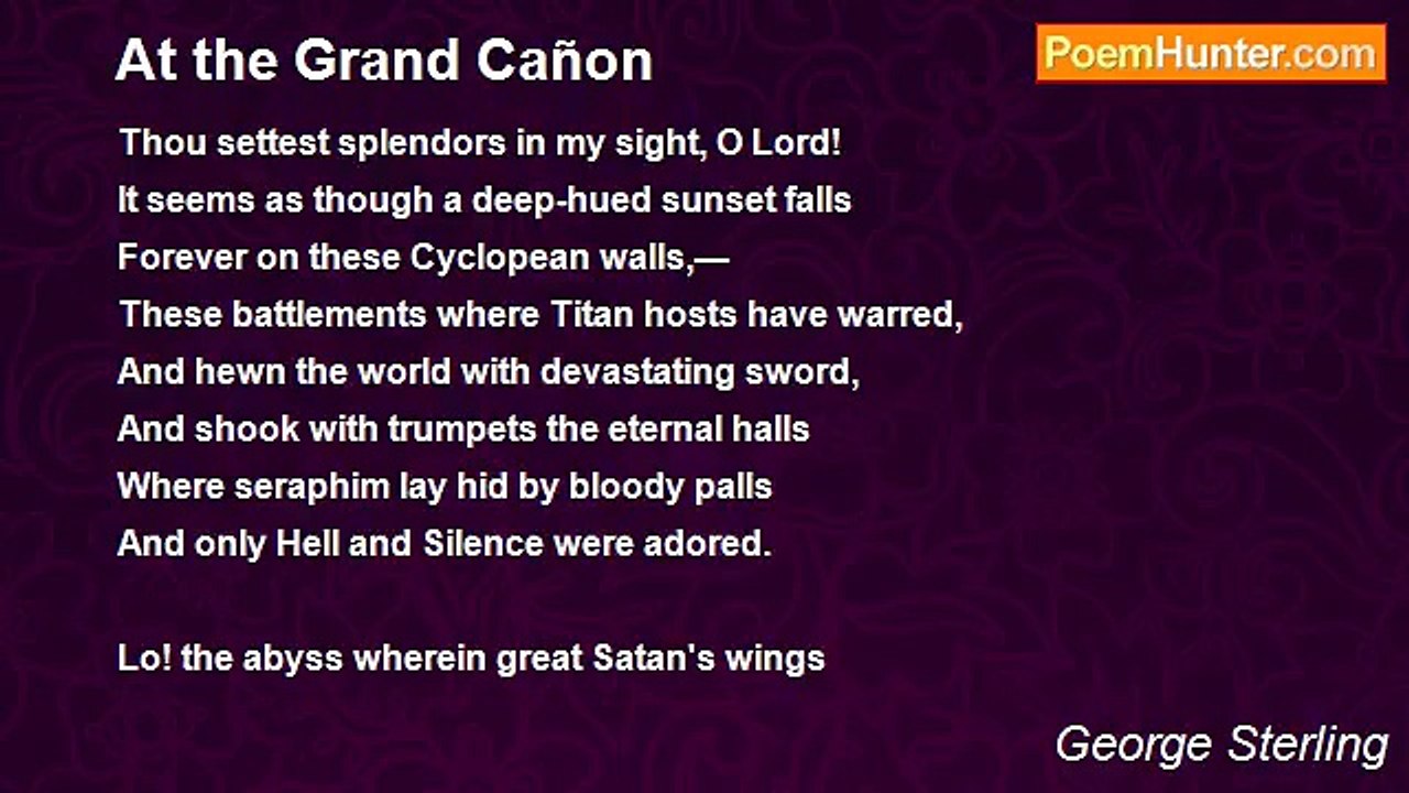 George Sterling - At the Grand Cañon