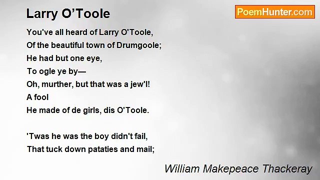 William Makepeace Thackeray - Larry O’Toole