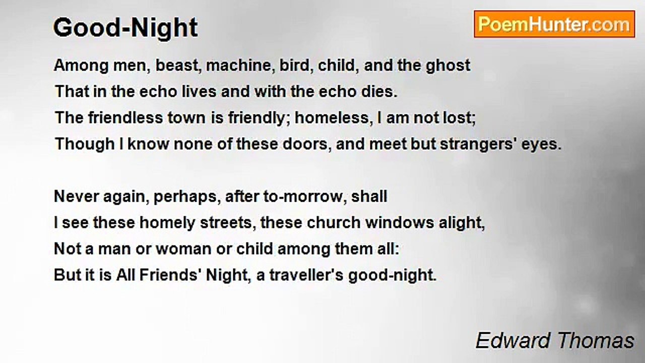 Edward Thomas - Good-Night