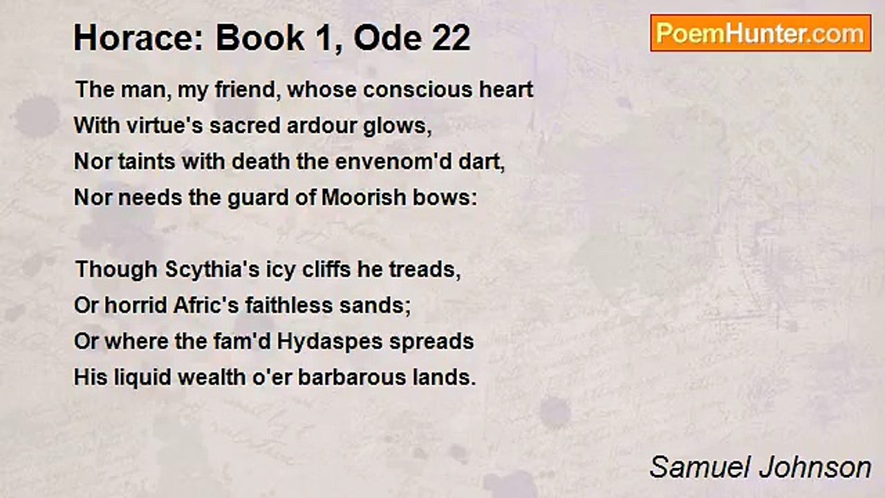 Samuel Johnson - Horace: Book 1, Ode 22