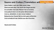 Bertolt Brecht - Sauna and Coitus (Translation with original German)