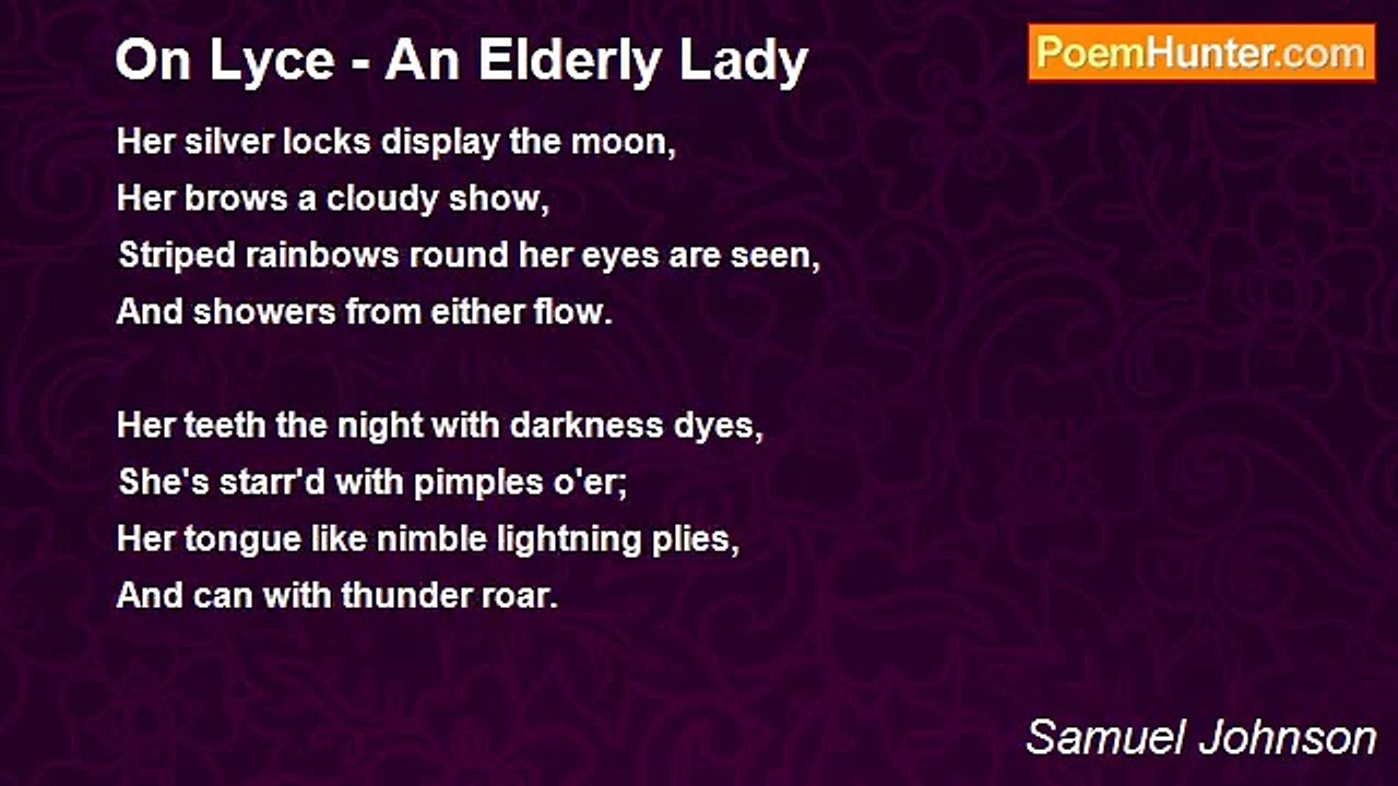Samuel Johnson - On Lyce - An Elderly Lady