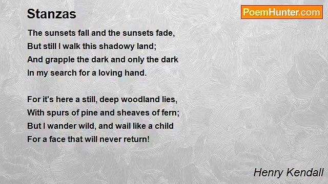 Henry Kendall - Stanzas