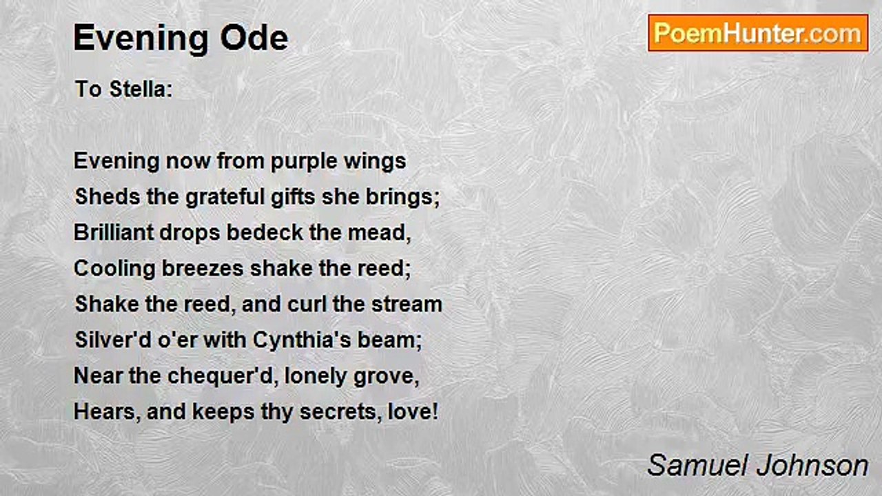 Samuel Johnson - Evening Ode