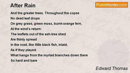 Edward Thomas - After Rain
