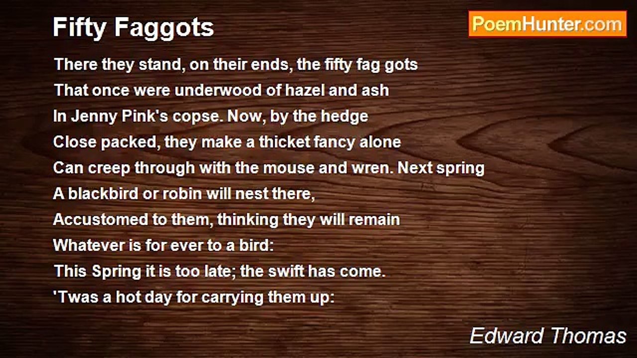 Edward Thomas - Fifty Faggots