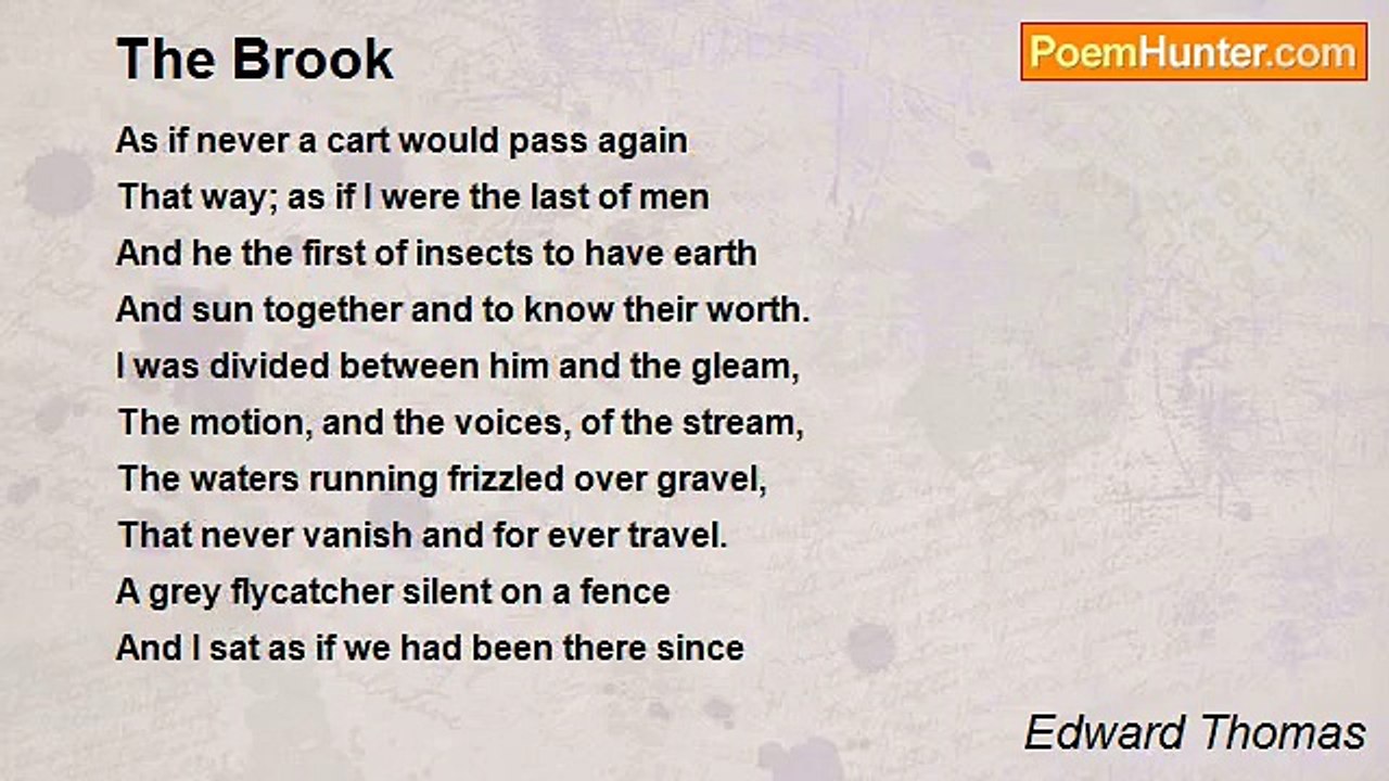 Edward Thomas - The Brook