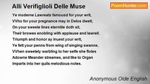 Anonymous Olde English - Alli Verifiglioli Delle Muse