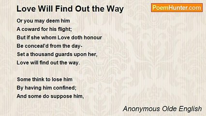 Anonymous Olde English - Love Will Find Out the Way