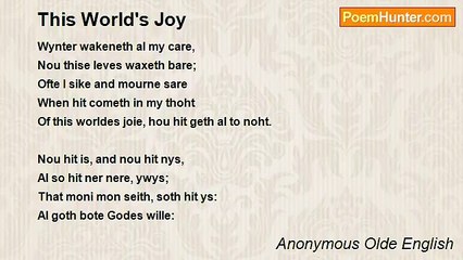 Anonymous Olde English - This World's Joy