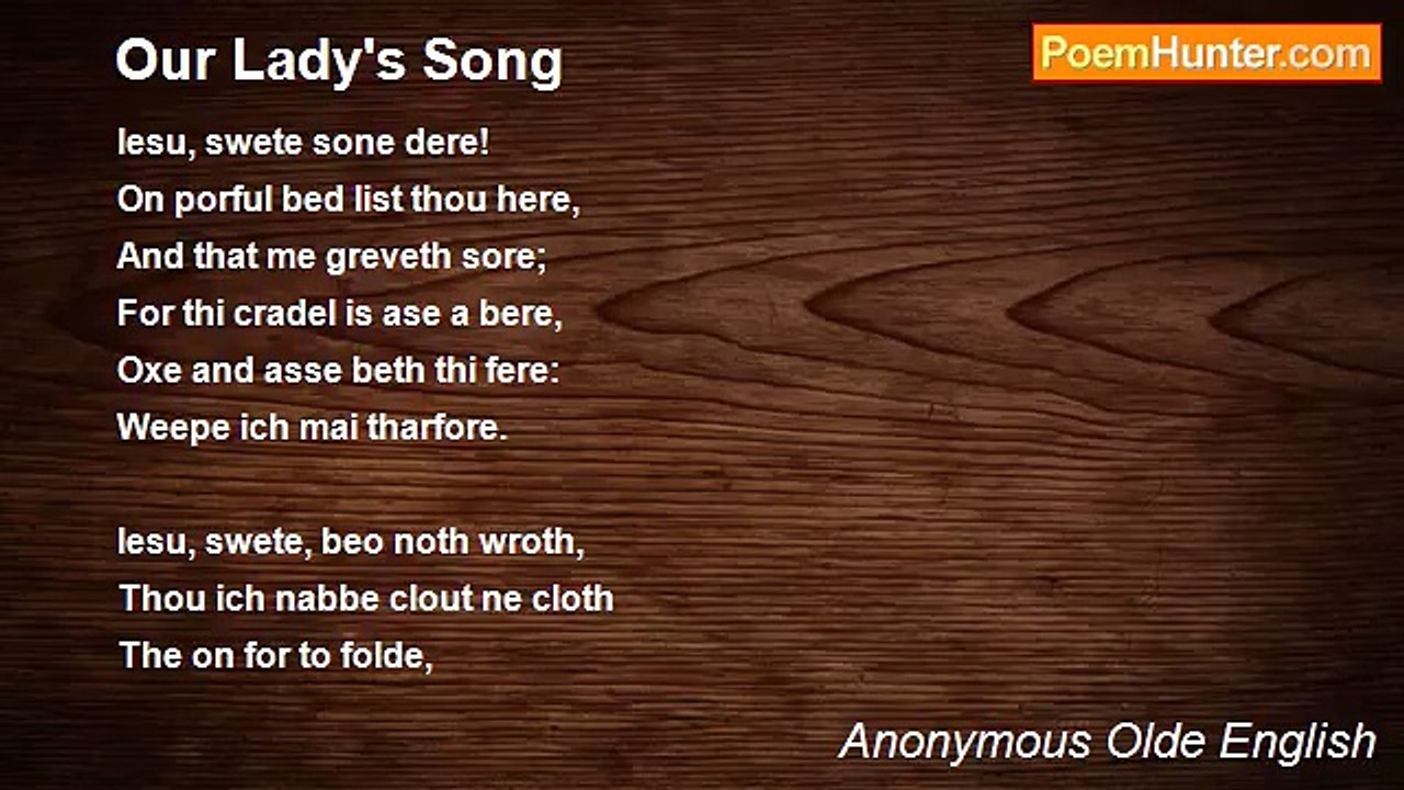 Anonymous Olde English - Our Lady's Song