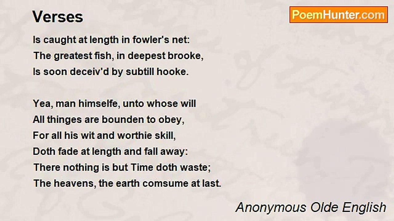 Anonymous Olde English - Verses