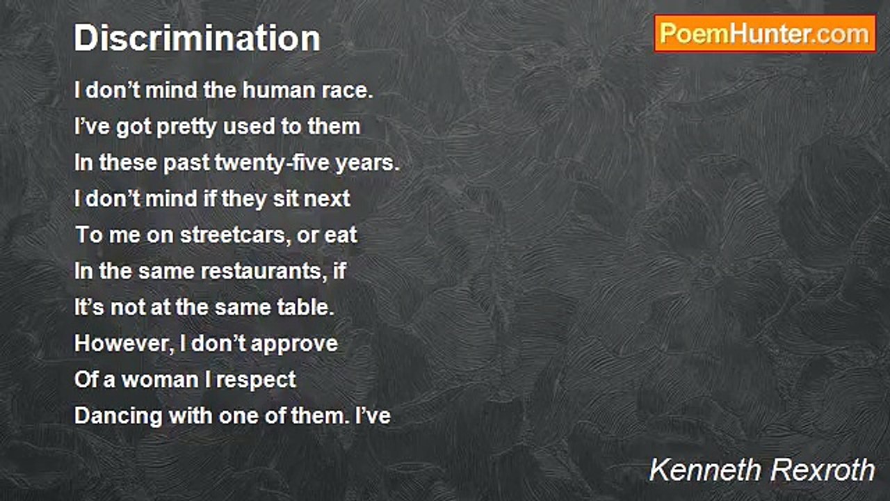 Kenneth Rexroth - Discrimination