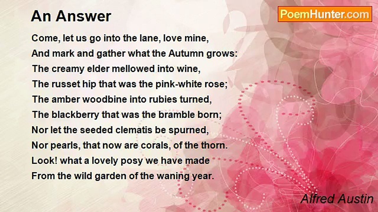 Alfred Austin - An Answer