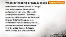 Alfred Austin - When in the long-drawn avenues of Thought