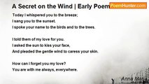 Anna Maria - A Secret on the Wind | Early Poems