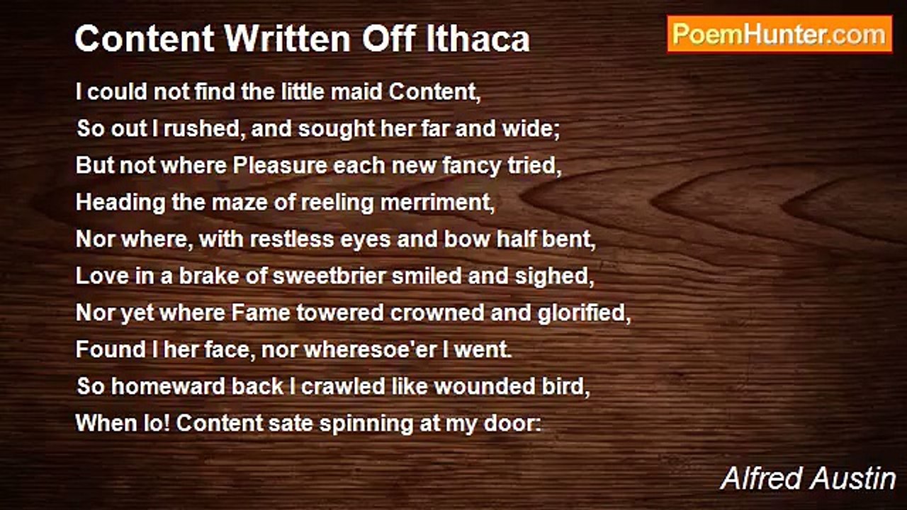 Alfred Austin - Content Written Off Ithaca
