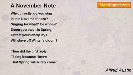 Alfred Austin - A November Note