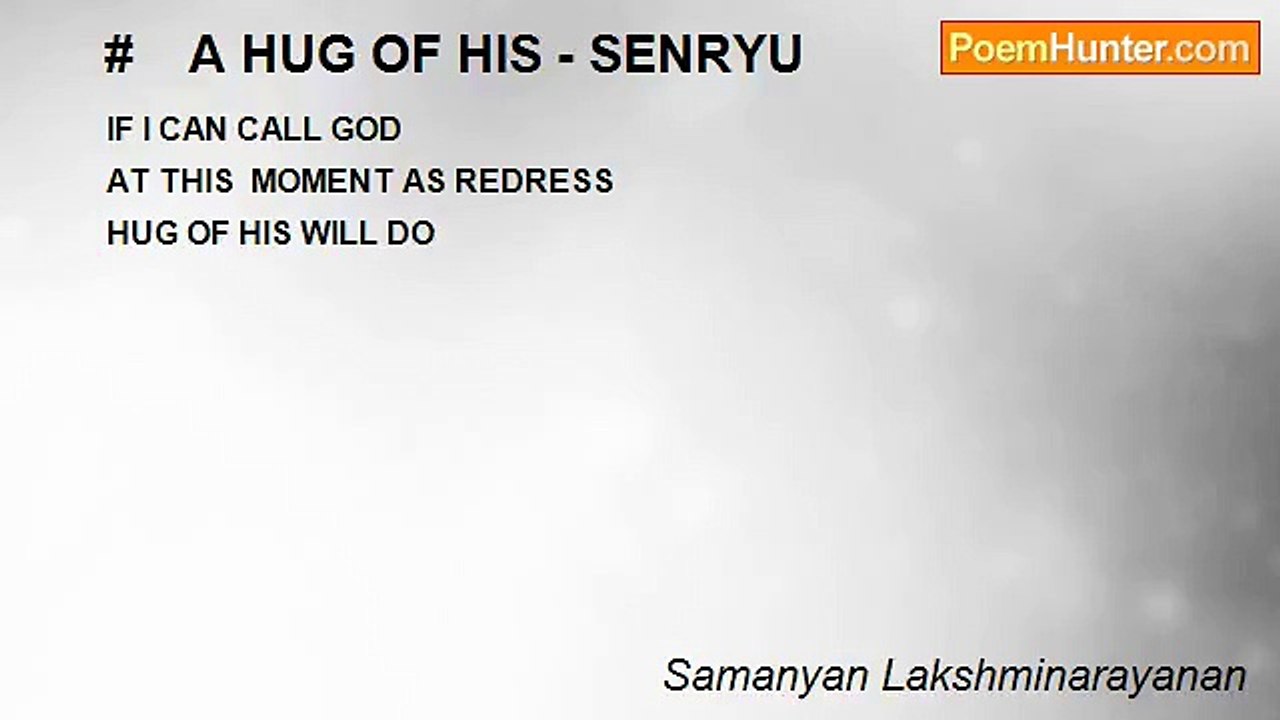 Samanyan Lakshminarayanan - #    A HUG OF HIS ...